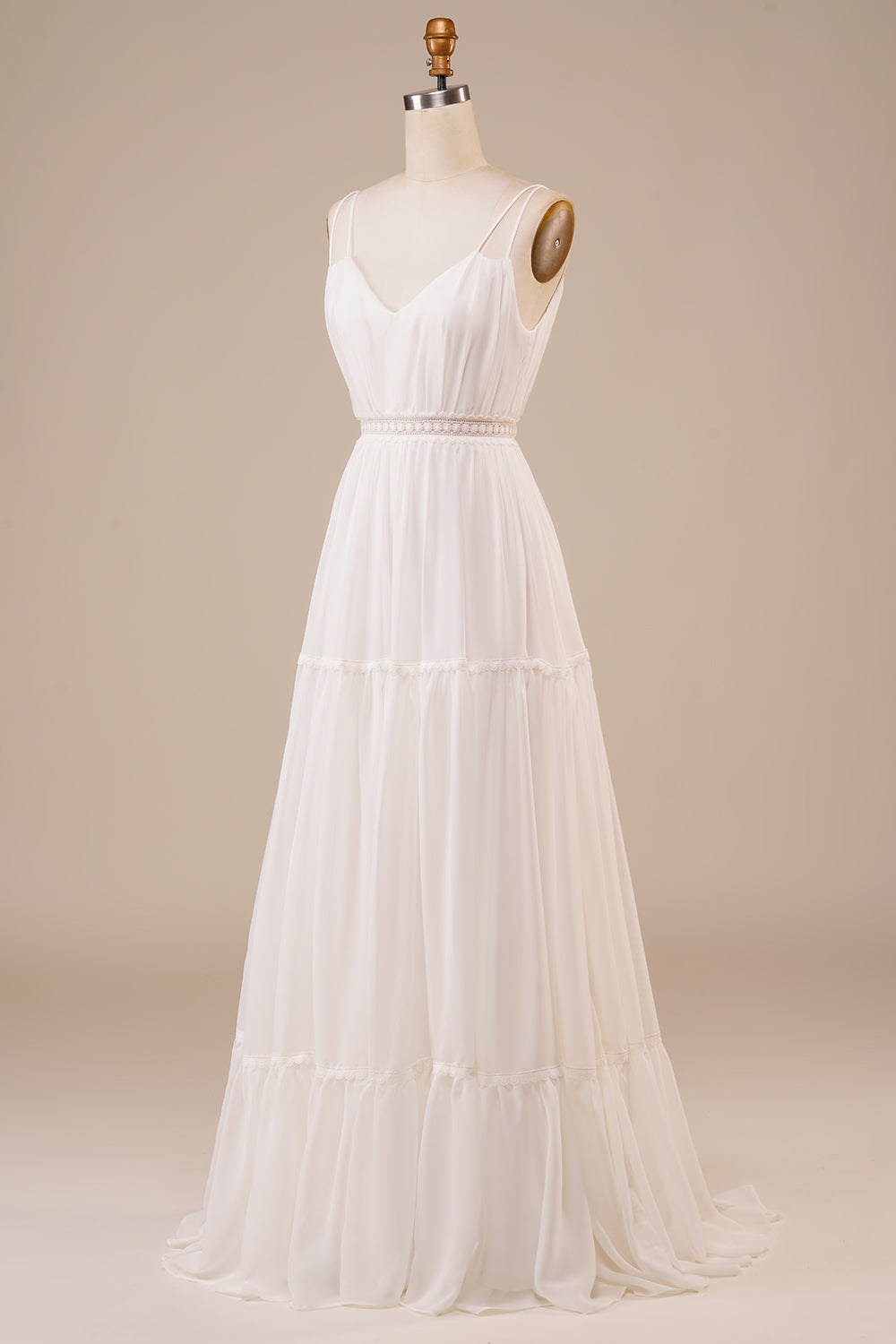 A-Line Simple vestido de novia largo