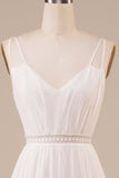 A-Line Simple vestido de novia largo