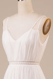 A-Line Simple vestido de novia largo