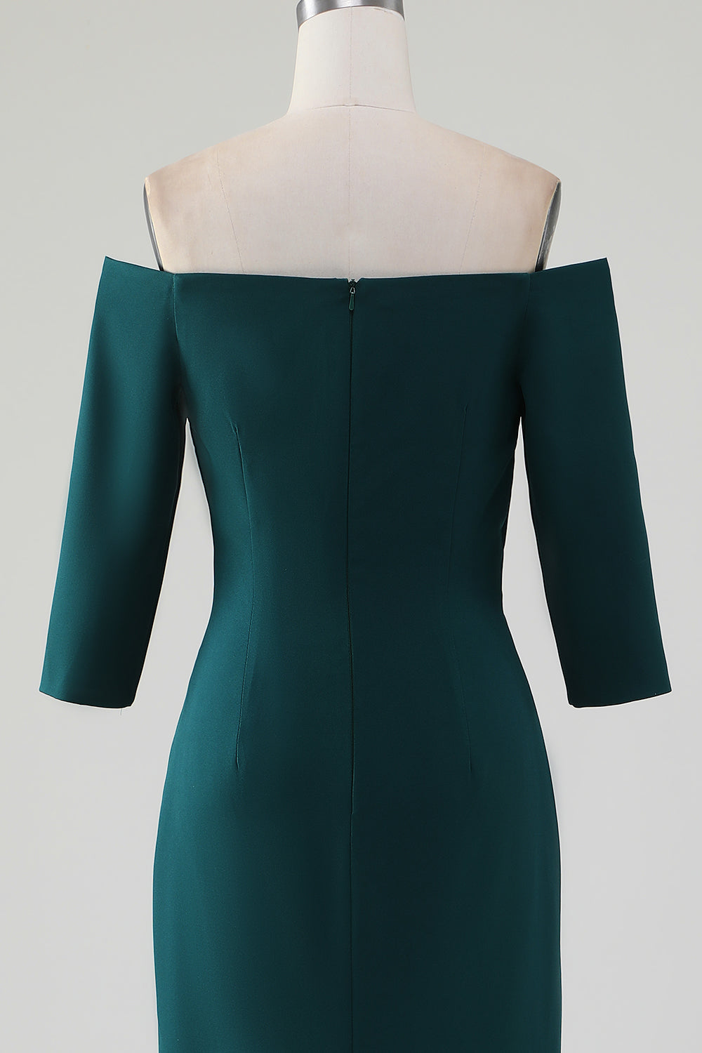 Sirena Verde Oscuro Fuera Del Hombro Volante En Cascada Madre Del Vestido De La Novia