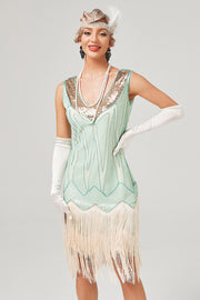 Lentejuelas Verde Vestido de 1920