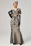 Lentejuelas Rojo Vestido Largo 1920s