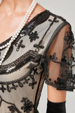 Lentejuelas Marfil 1920s Vestido Largo