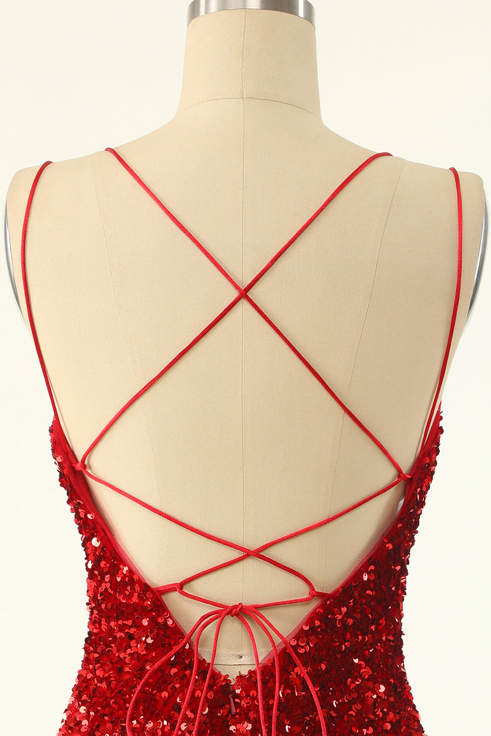 Lentejuelas rojas Ajustado Vestido corto de regreso a casa