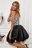Cariño Vestido de cóctel negro con mangas desmontables