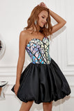 Cariño Vestido de cóctel negro con mangas desmontables
