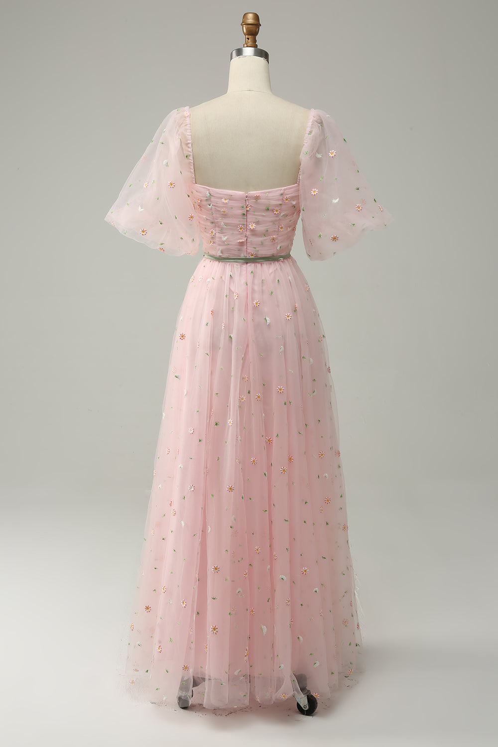 A Línea Rosa Vestido de Graduación Con Bordado