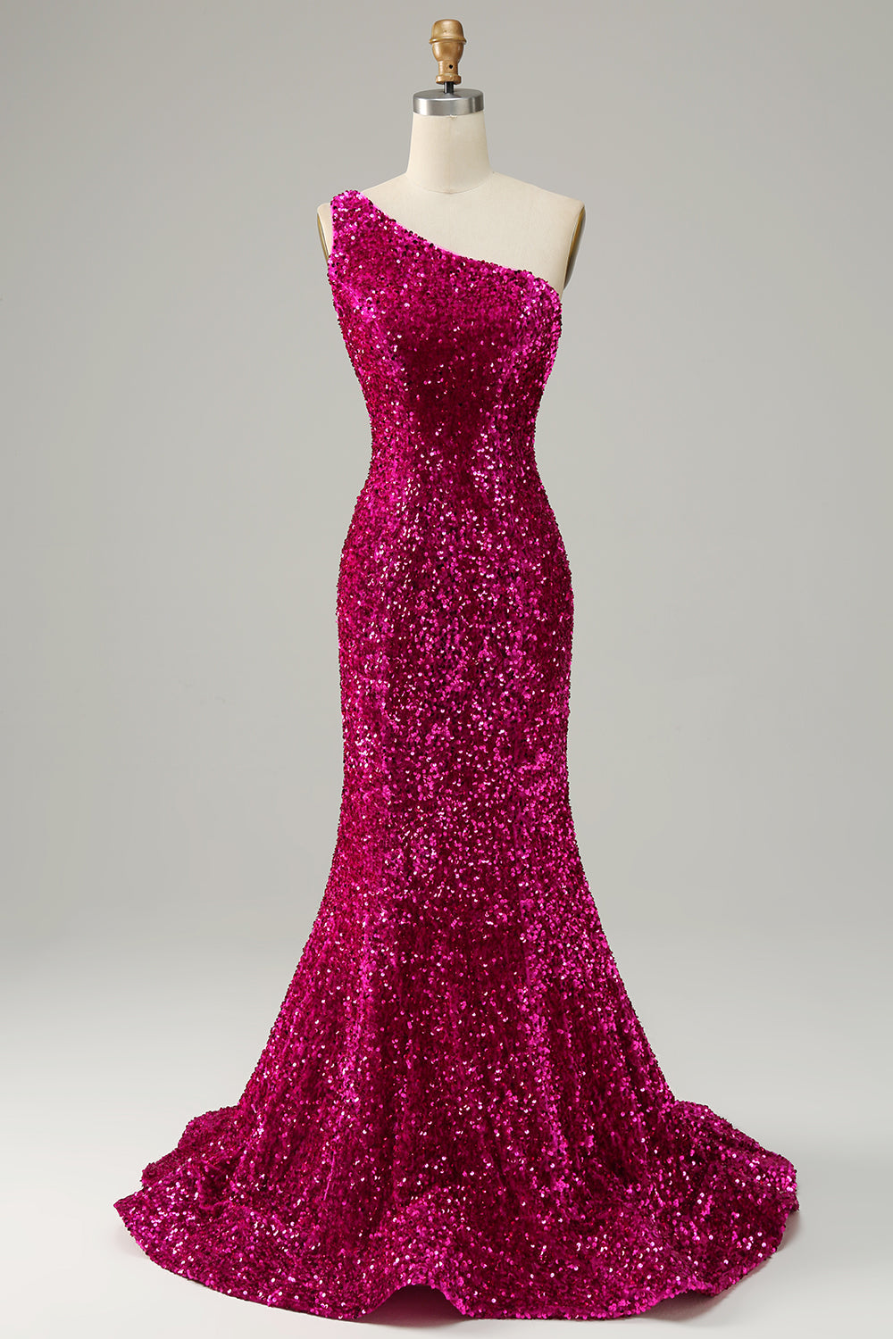 Un Hombro Lentejuelas Sirena Vestido de Fiesta