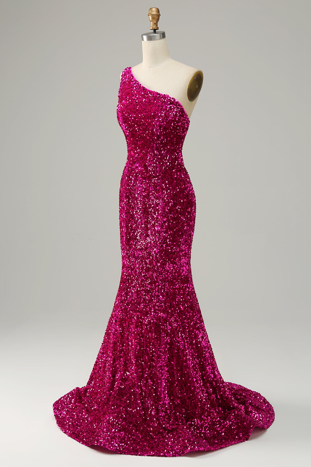 Un Hombro Lentejuelas Sirena Vestido de Fiesta
