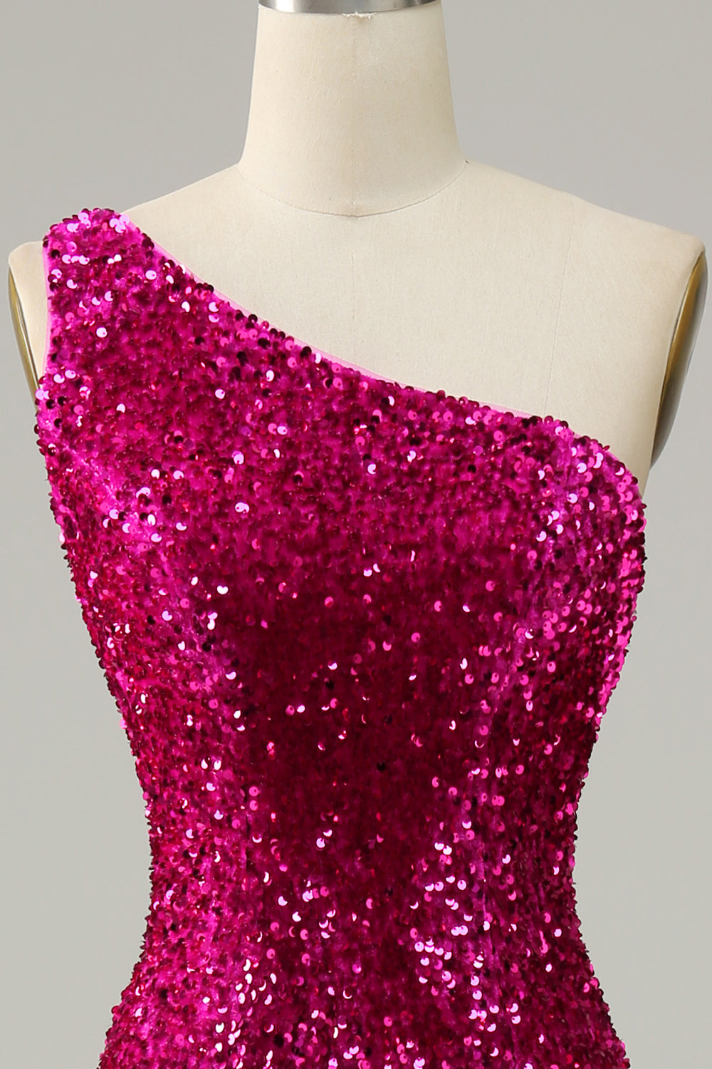 Un Hombro Lentejuelas Sirena Vestido de Fiesta
