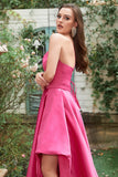 Fucsia Tirantes de Espagueti A-Línea Vestido de Fiesta