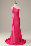 Fucsia Un Hombre Sirena Vestido de Fiesta