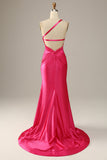 Fucsia Un Hombre Sirena Vestido de Fiesta