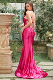 Fucsia Un Hombre Sirena Vestido de Fiesta