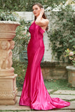 Fucsia Un Hombre Sirena Vestido de Fiesta