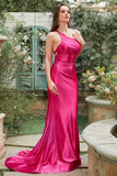 Fucsia Un Hombre Sirena Vestido de Fiesta