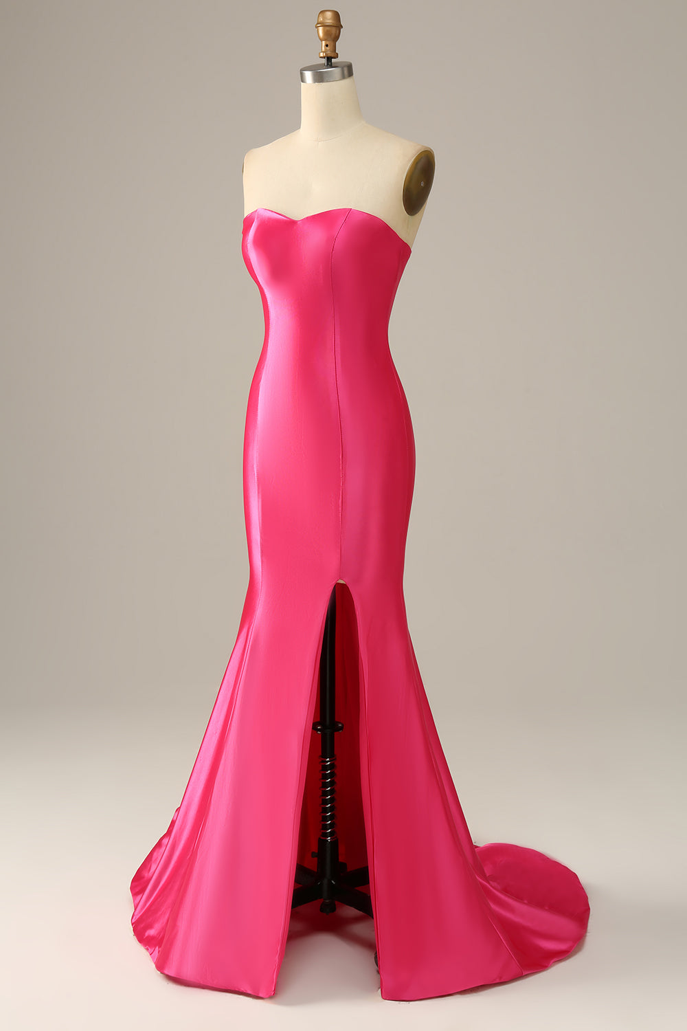 Fucsia Escote Corazón Sirena Vestido de Noche