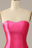 Fucsia Escote Corazón Sirena Vestido de Noche