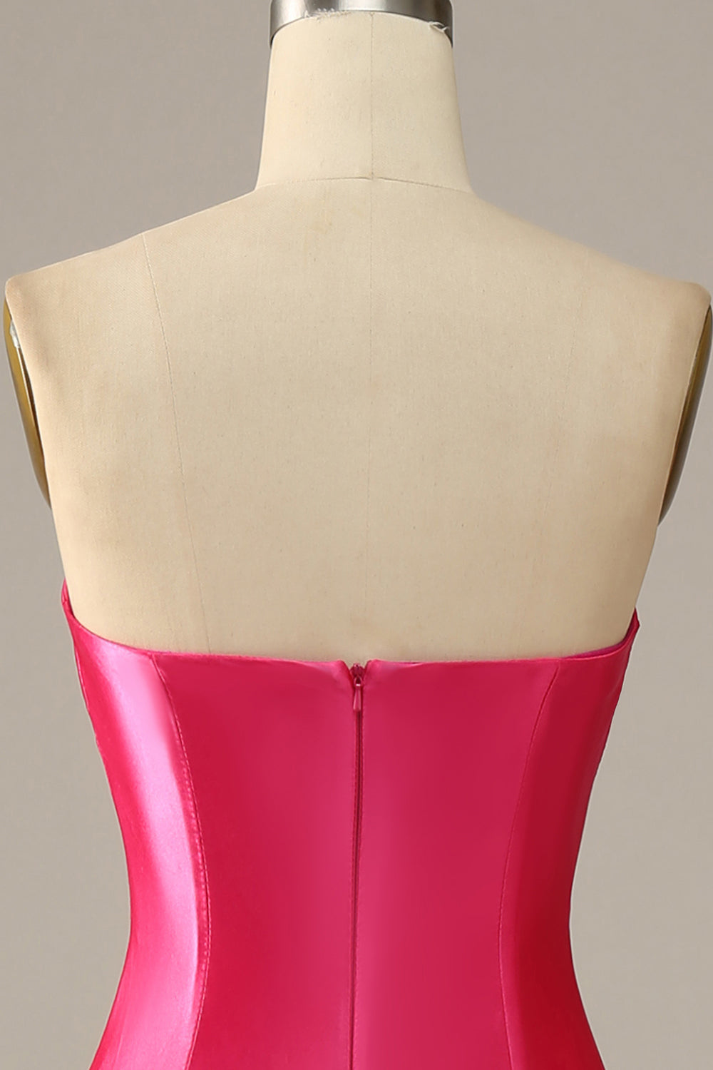 Fucsia Escote Corazón Sirena Vestido de Noche