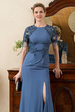 Azul Sirena Vestido de Madrina Abierta Espalda