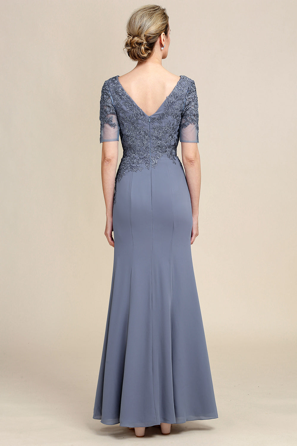 Apliques Gasa Gris Vestido de Madrina