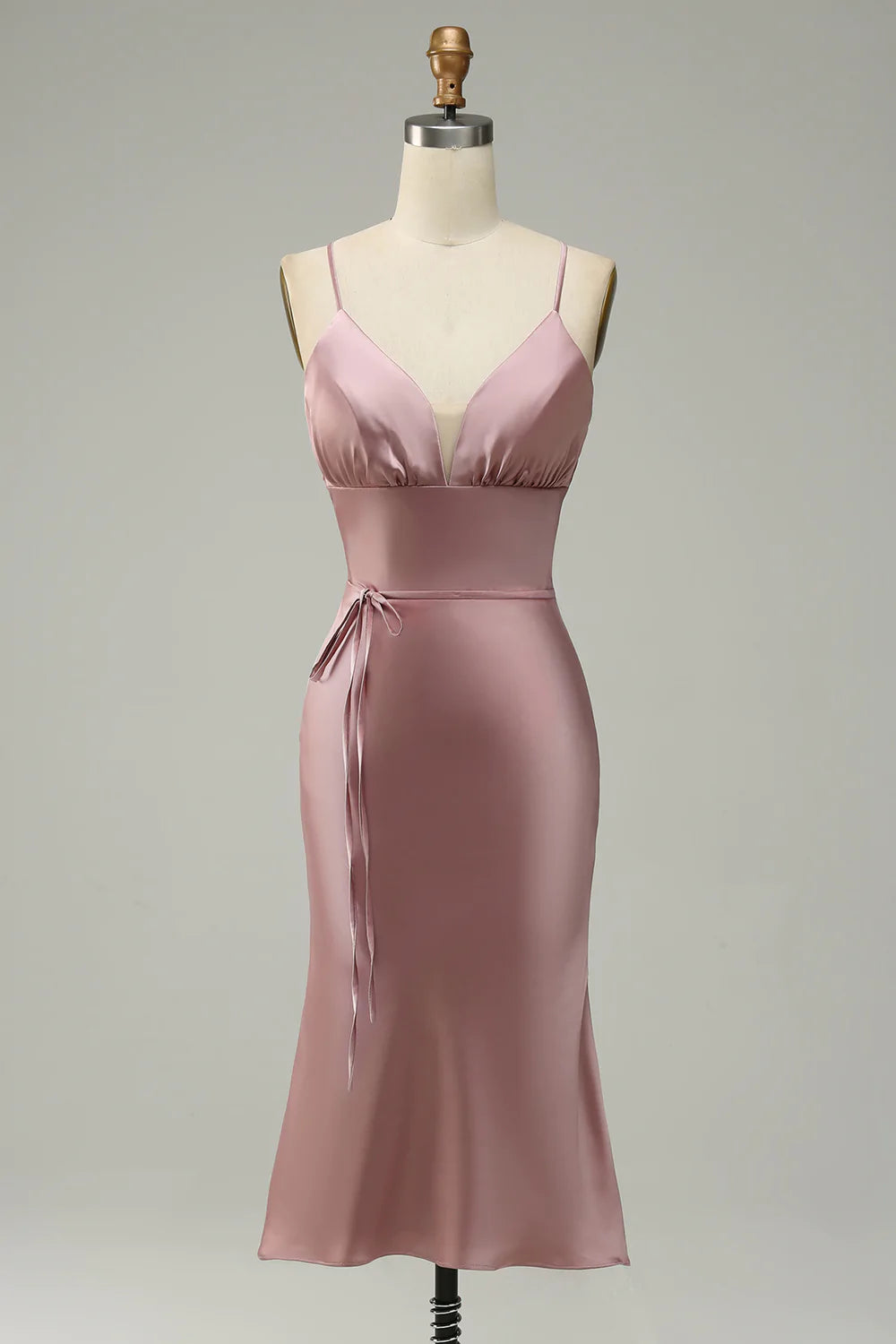 Satén Vestido de Fiesta Rosa