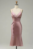 Satén Vestido de Fiesta Rosa