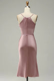 Satén Vestido de Fiesta Rosa