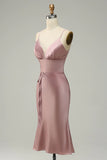 Satén Vestido de Fiesta Rosa