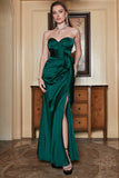 Verde Oscuro Vestido de Graduación Escote Corazón