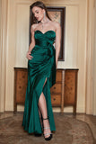 Verde Oscuro Vestido de Graduación Escote Corazón