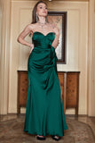 Verde Oscuro Vestido de Graduación Escote Corazón