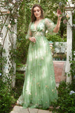 Vestido Largo de Graduación Cuello en V Púrpura
