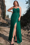 Encaje Verde Oscuro Vestido de Fiesta Tirantes de Espagueti