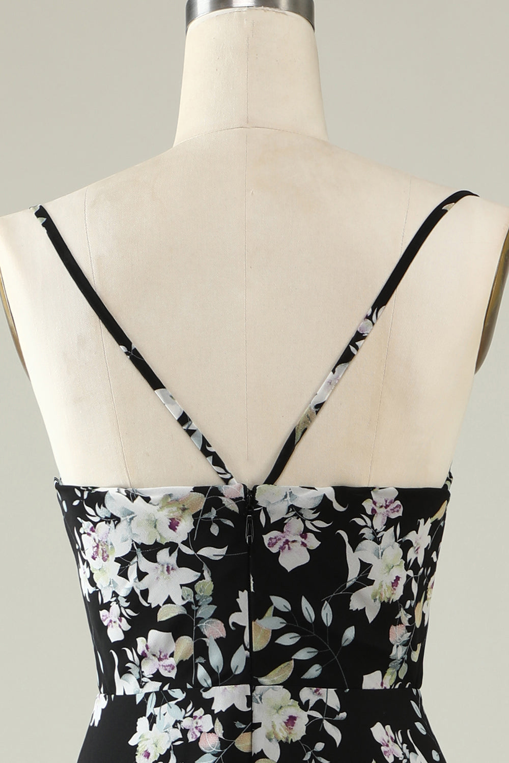 Vestido de Dama de Honor Boho Chiffon Flor Blanco Negro