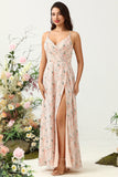 Vestido de Dama de Honor Gasa Floral Rosa
