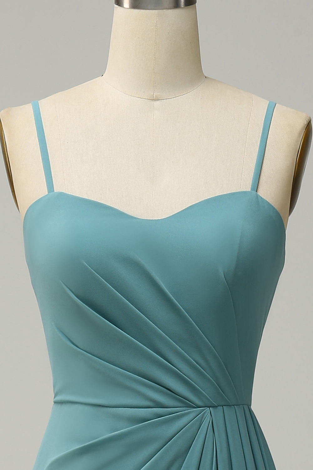 A Línea Correas de Espagueti Rubor Vestido de Dama de Honor