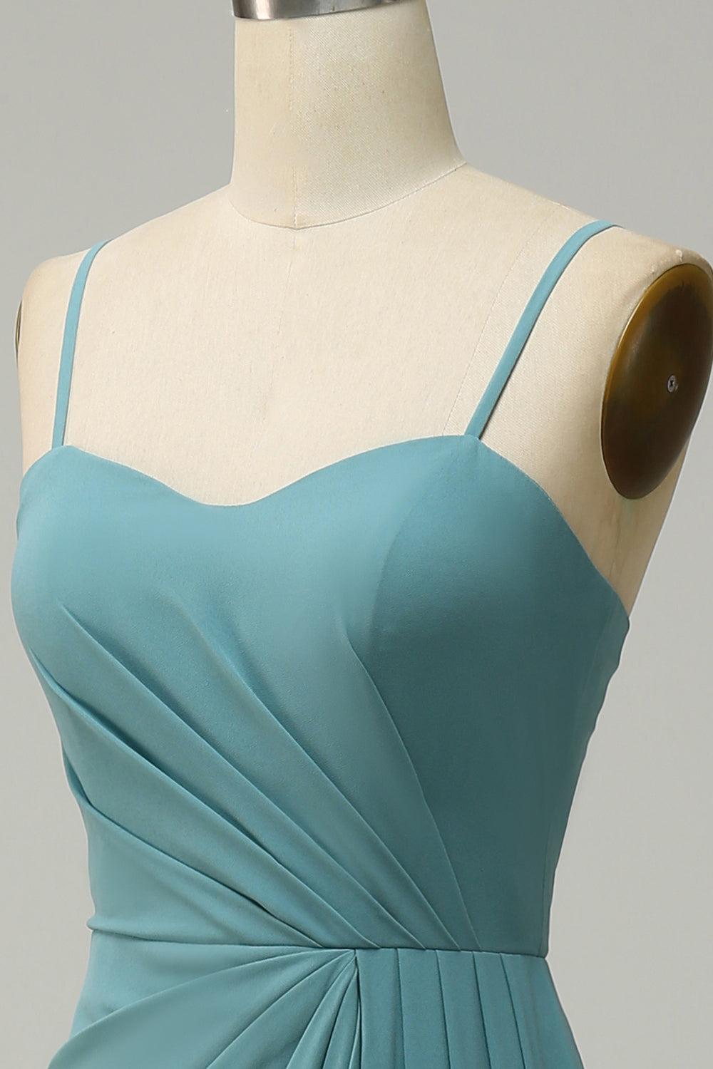 A Línea Correas de Espagueti Rubor Vestido de Dama de Honor