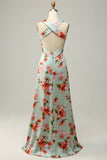 A Línea Halter Cobre Vestido de Dama de Honor