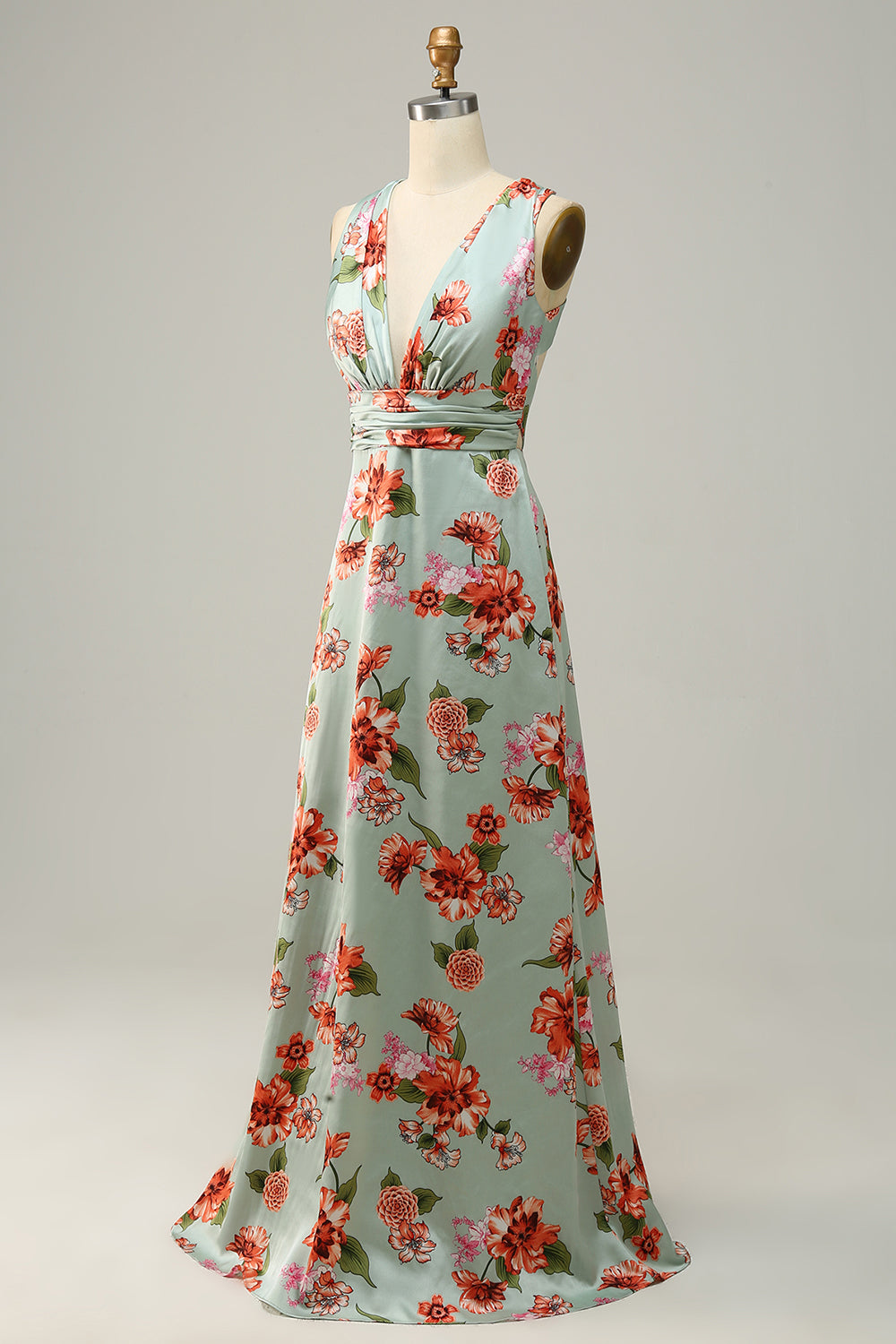 A Línea Halter Cobre Vestido de Dama de Honor