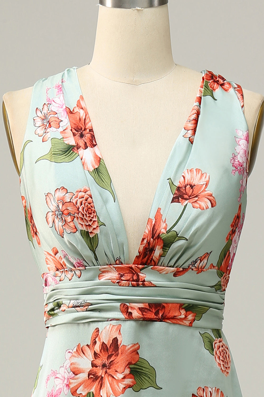 Verde Halter Sin Mangas A Línea Vestido de Dama de Honor