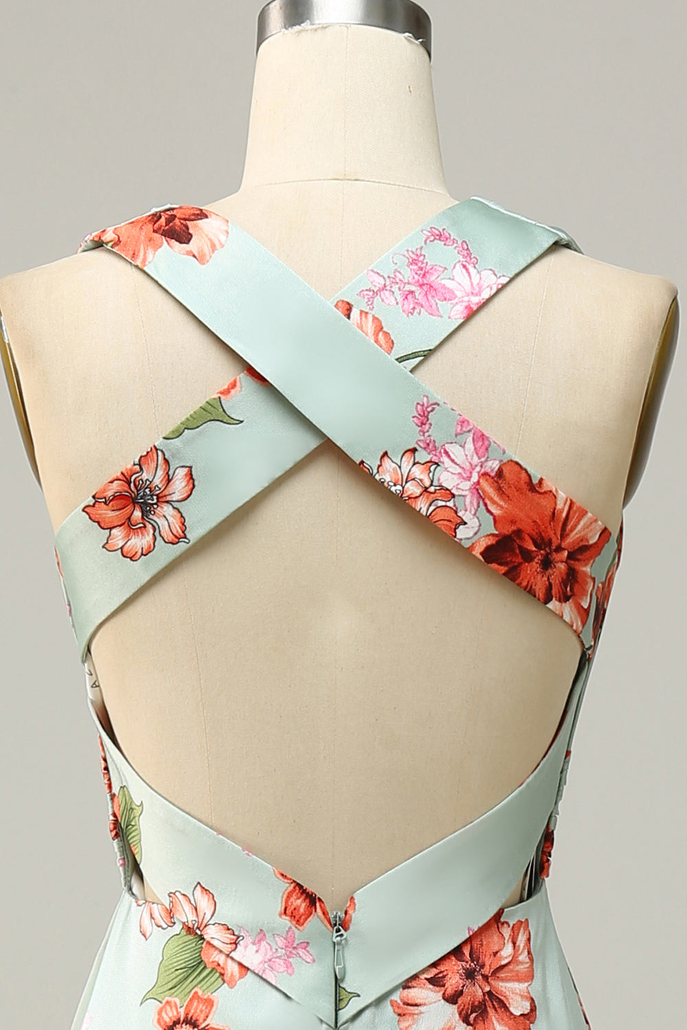 Verde Halter Sin Mangas A Línea Vestido de Dama de Honor