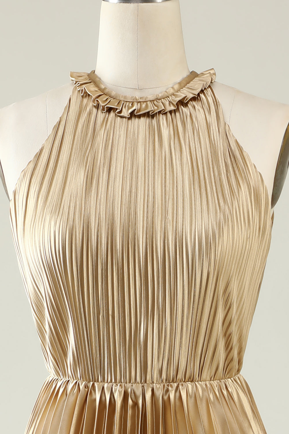 Halter Dorado Vestido de Dama de Honor