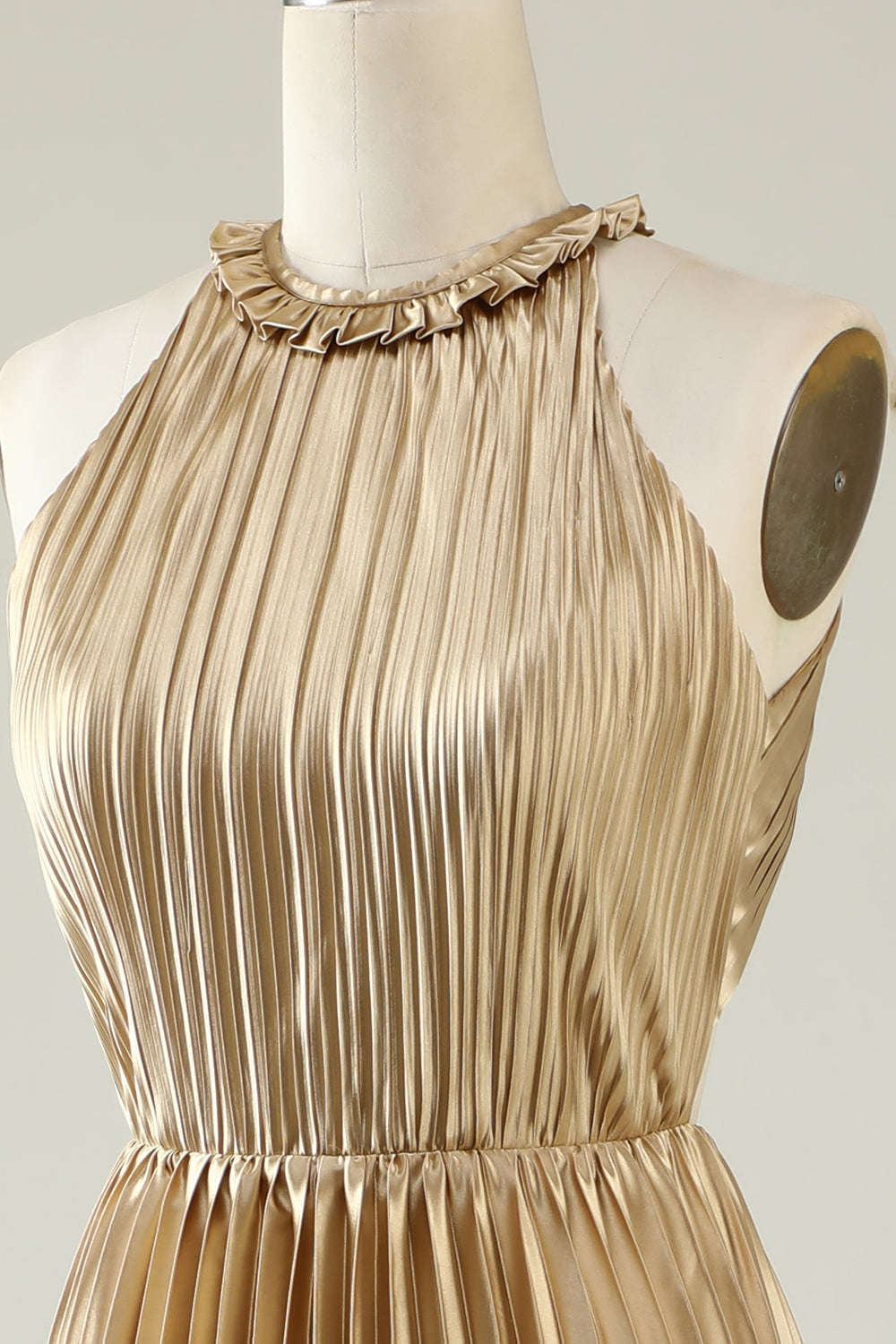 Halter Dorado Vestido de Dama de Honor