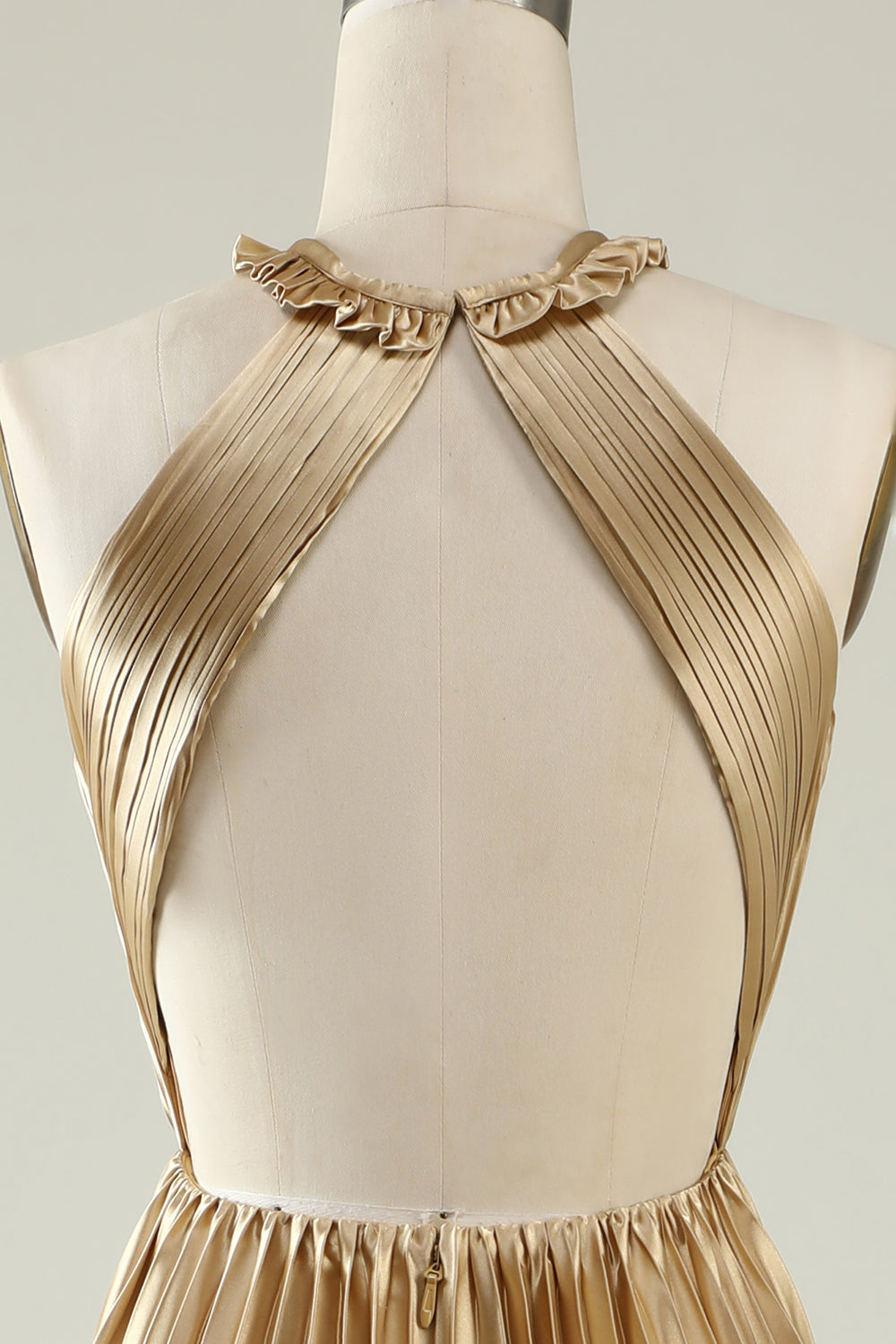 Halter Dorado Vestido de Dama de Honor
