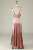 Vestido de Dama de Honor Boho Asimétrico Floral Naranja