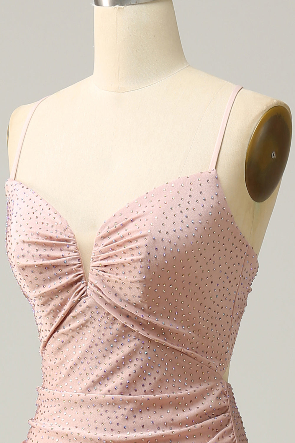 Sirena Tirantes de Espagueti Rosa Vestido de Fiesta