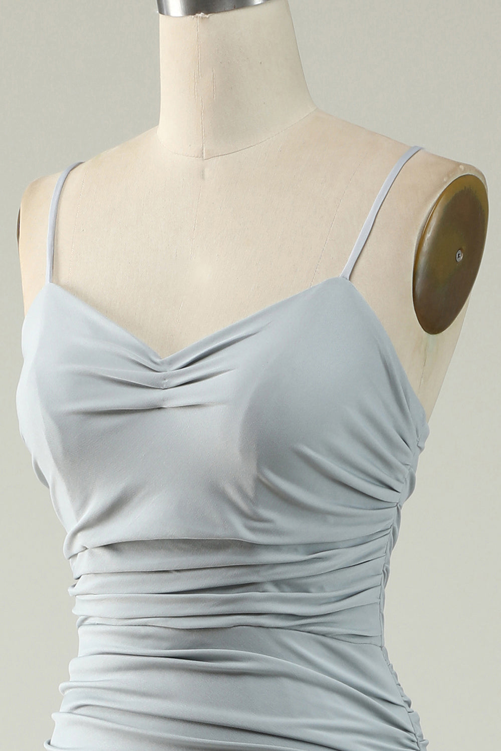 Sirena Tirantes de Espagueti Gris Vestido de Fiesta