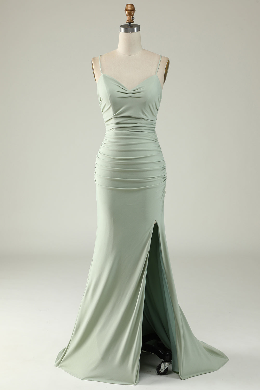 Tirantes de Espagueti Gris Vestido de Fiesta