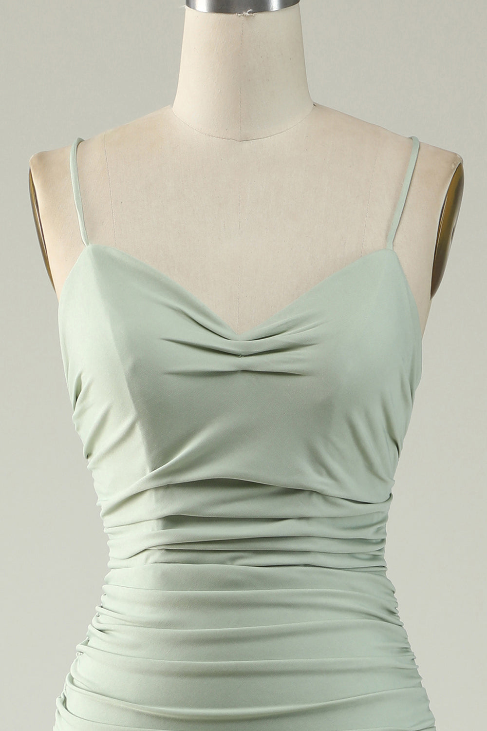 Sirena Tirantes de Espagueti Gris Vestido de Fiesta